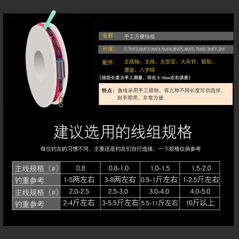 新款直销升级盒装鱼线鱼钩主线套装全套绑好成品方便钓鱼线组台钓