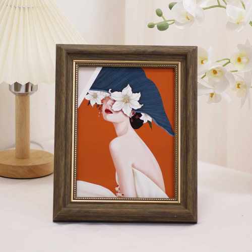 新款直销酒店复古风相框摆台桌面饰品摆件可挂墙画框6781012寸a45