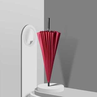 新款直销24骨商务礼品广告自动伞长柄晴雨伞黑色大号双人抗风加固