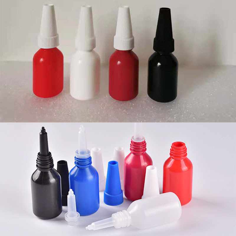 新款直销uv胶水瓶 10ml 紫外线UV黑瓶子10g胶水瓶红白蓝 颜色尖嘴