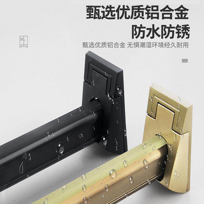 新款直销挂衣杆铝合金衣杆衣柜衣橱通杆晾衣杆静音防滑衣架托衣通