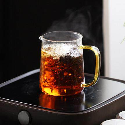 新款直销耐热玻璃泡茶杯公杯 茶漏一体绿茶杯带过滤分茶器月牙公