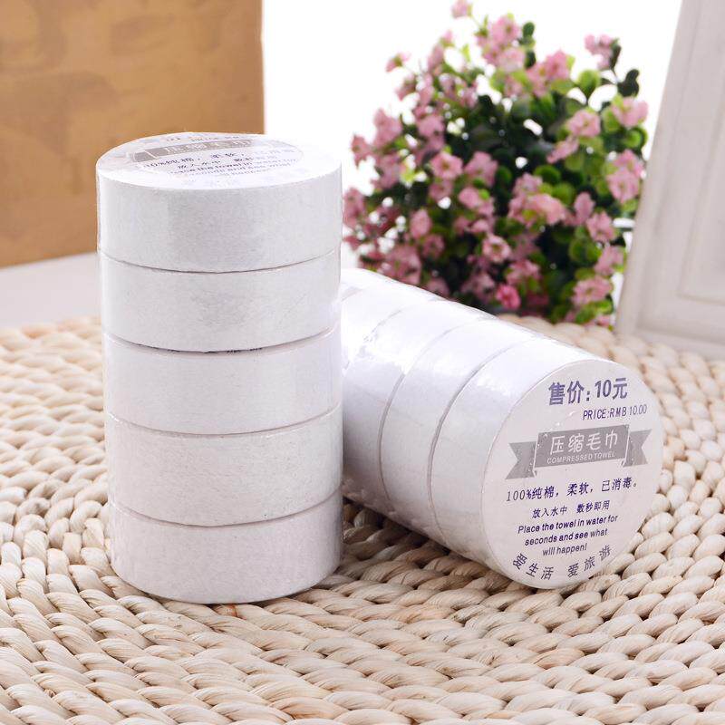 新款直销棉压缩毛巾旅游便携带压缩方巾酒店白方巾压缩浴巾定制