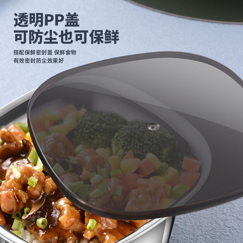 新款直销宝宝辅食碗不锈钢碗带盖小方碗单层儿童饭碗蒸蛋蒸鸡蛋羹