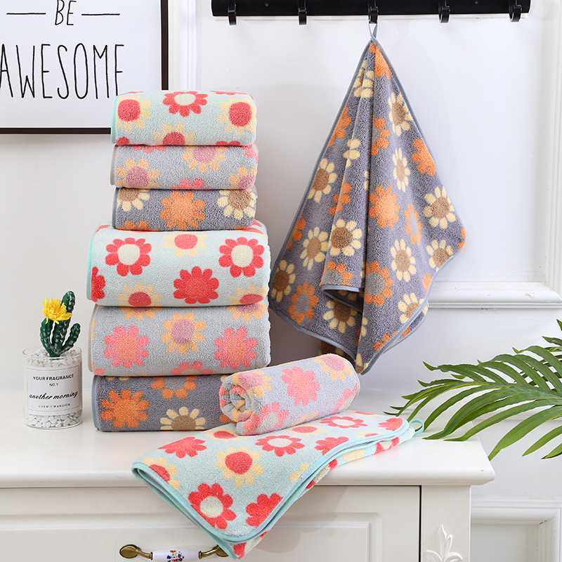 新款直销现货太阳花毛巾浴巾子母套巾柔软吸水面巾居家日用成人洗,居家布艺,毛巾/面巾,淘宝优惠券,粉丝福利购,淘宝优惠卷