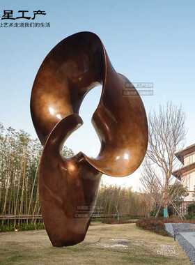 新款直销售楼处景观入口主题不锈钢金属抽象大型雕塑地标建筑工程