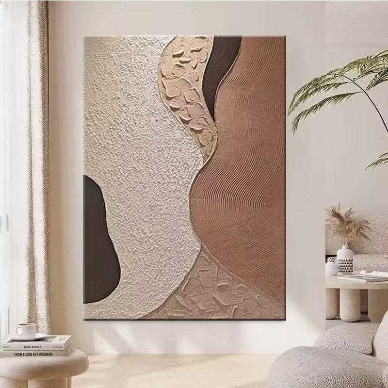 新款直销纯手绘油画侘寂风客厅背景墙装饰画抽象立体砂岩肌理玄关