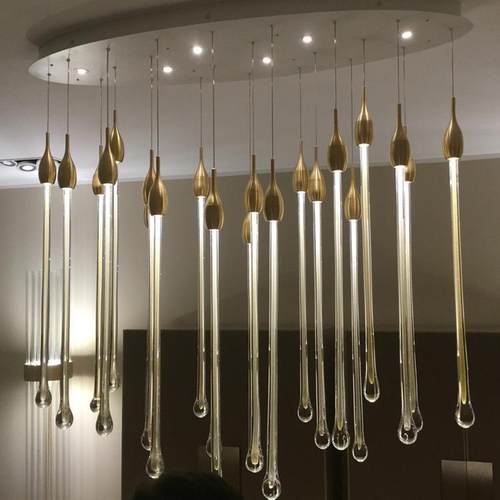 新款直销欧式楼梯水晶吊灯客厅餐厅灯楼梯LED吊灯别墅复式楼梯长