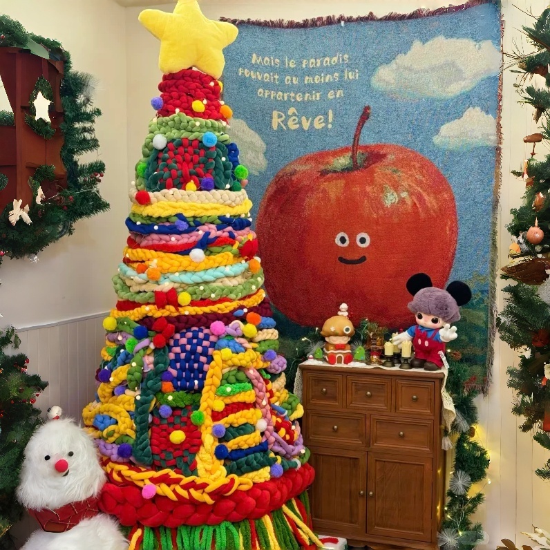 圣诞树diy圣诞节装饰品冰条线咖啡厅餐厅场景氛围感布置拍照道具