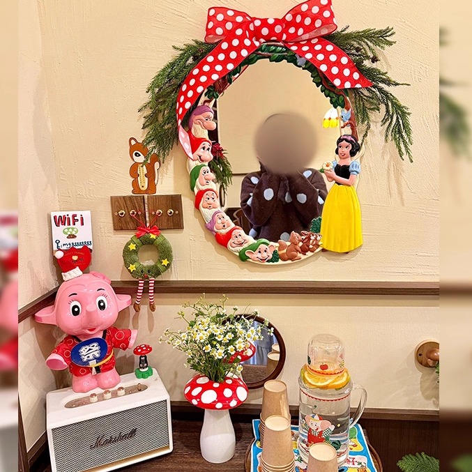 圣诞节咖啡店塑料仿真藤条场景装饰圣诞树装饰小配件氛围布置装饰