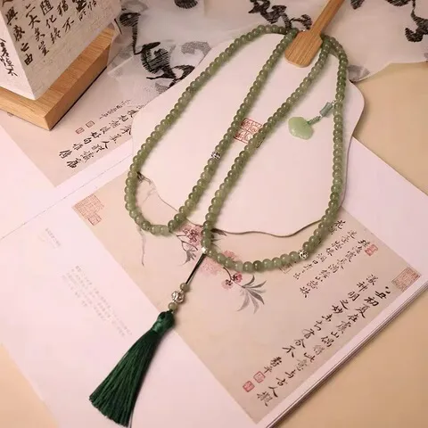 珠链日常斜挎链装饰流苏新中式百搭项链手串国风民族风念珠配饰