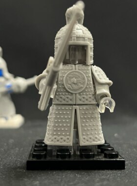 中国古代兵人系列清朝布面甲鸟铳手第三方3D打印积木人仔玩具白模