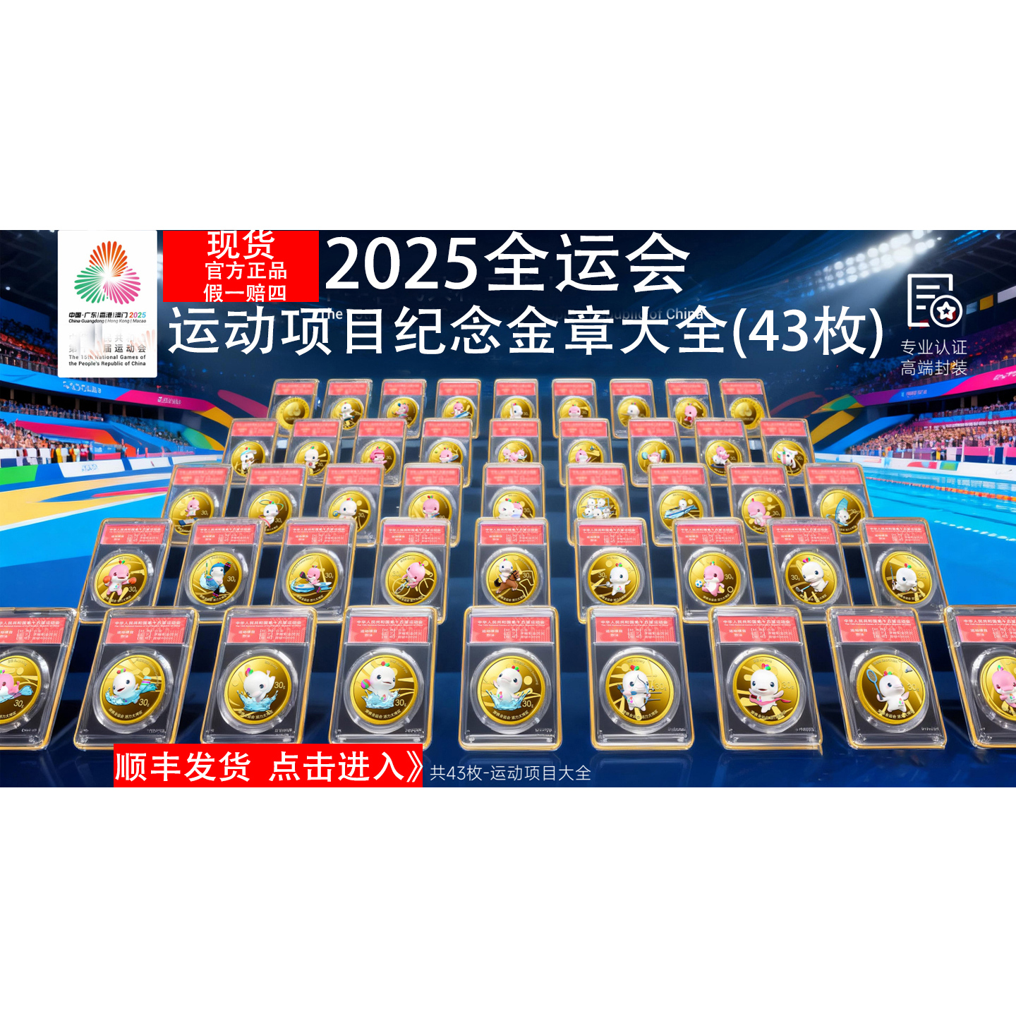 十五运吉祥物运动项目纪念金章