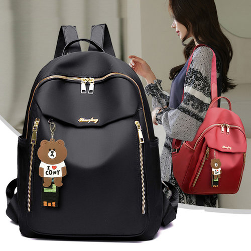 旅行休闲女双肩包简约时尚背包