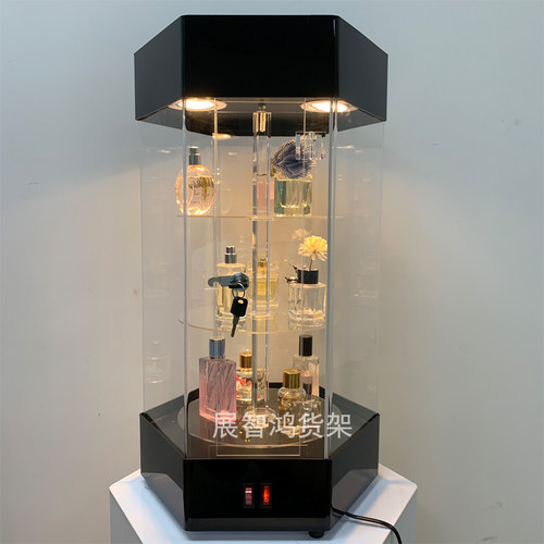 旋转带灯展示架带门防尘整体发货