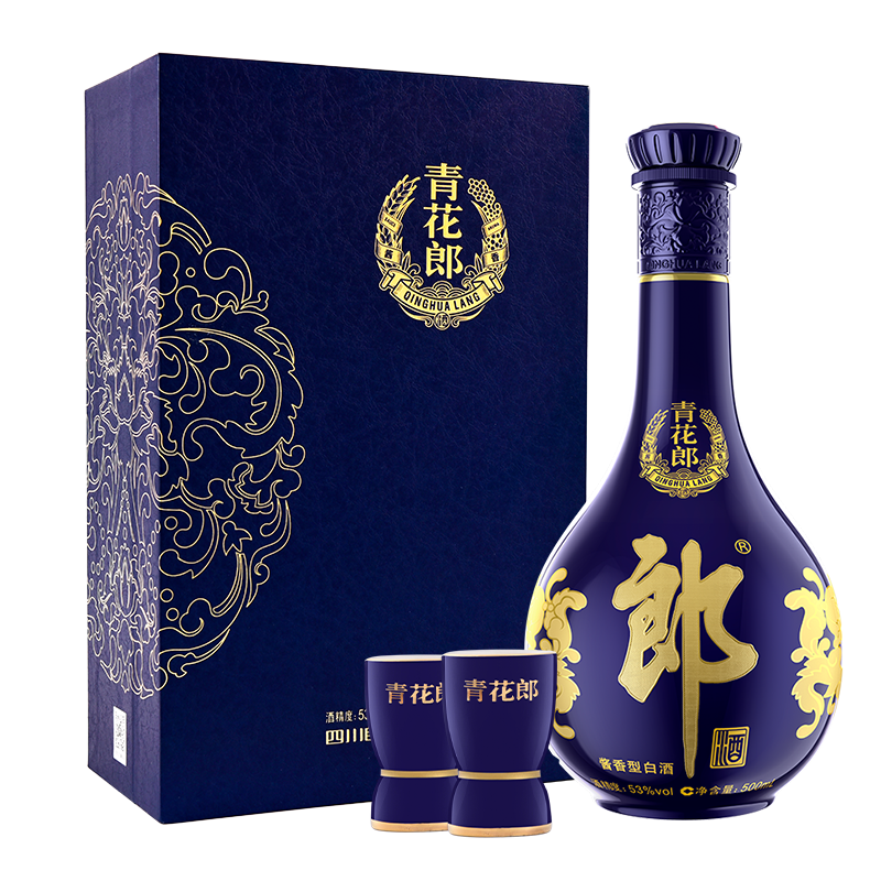 郎酒青花郎礼盒53度酱香型白酒500ml*1 单瓶礼盒装收藏