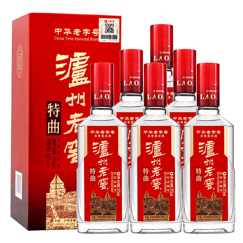 泸州老窖 特曲老字号52度浓香型白酒  375ml*6瓶整箱