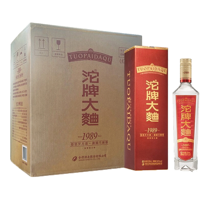 沱牌 大曲 1989 浓香型白酒 50度 500ml*6整箱宴席送礼