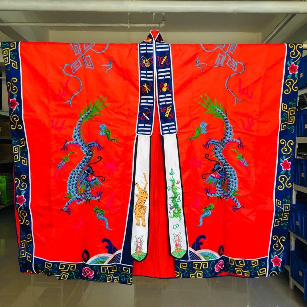 特卖道士服装双龙法衣道袍经衣新款双龙衣绸缎刺绣龙袍高功法衣八