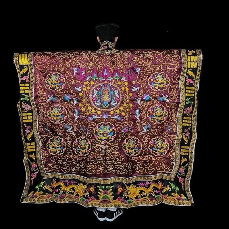 特卖九龙法衣薄款枣红色金线刺绣道袍法袍高功法衣绛衣道士服装道