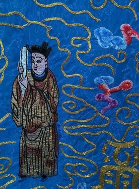 特卖宝蓝色纱款复原清代老法衣道家高功法衣道士服班衣霄台衣经衣