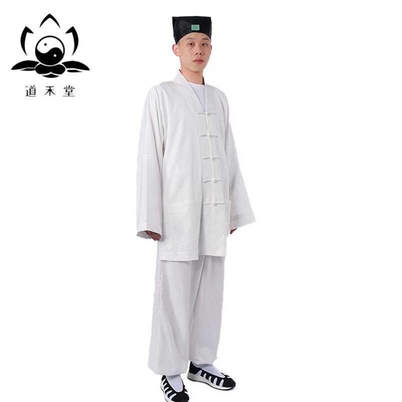 特卖夏季道士服装男三清领道袍斜襟道装长袍道衣太极服练功服道长