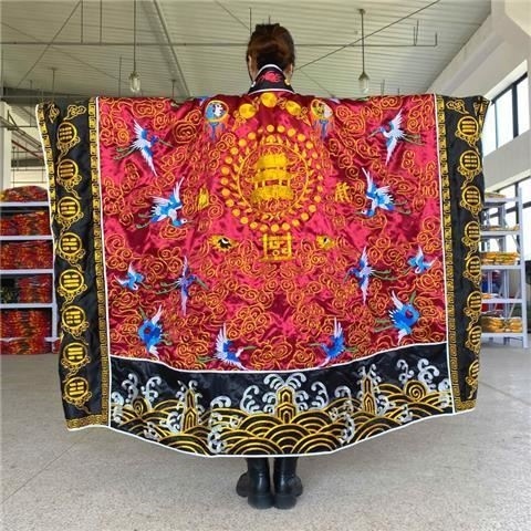 特卖道家法衣金丝鹤高功法衣枣红色仙鹤降衣百鹤衣道士服道袍男女