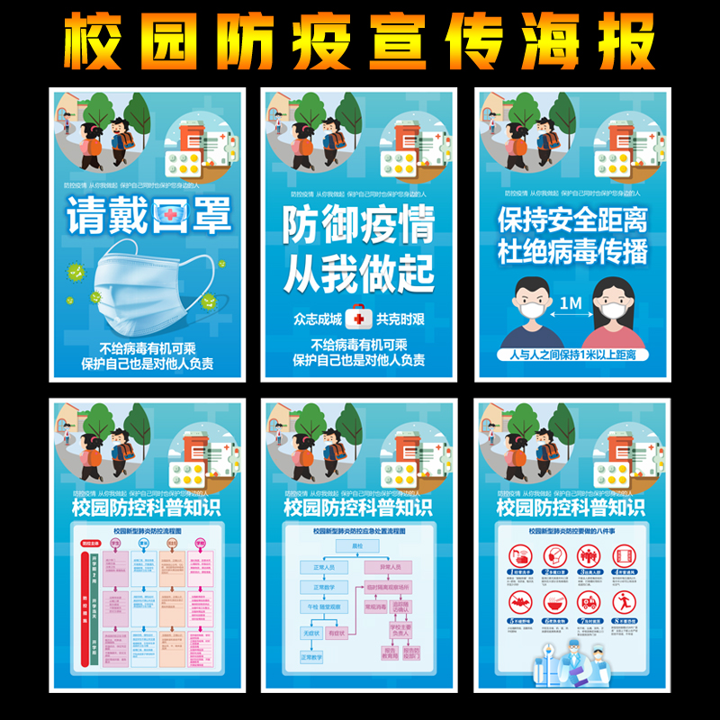 校园防控科普知识疫情宣传海报疫情宣传标语洗手卫生知识指南预防宣传
