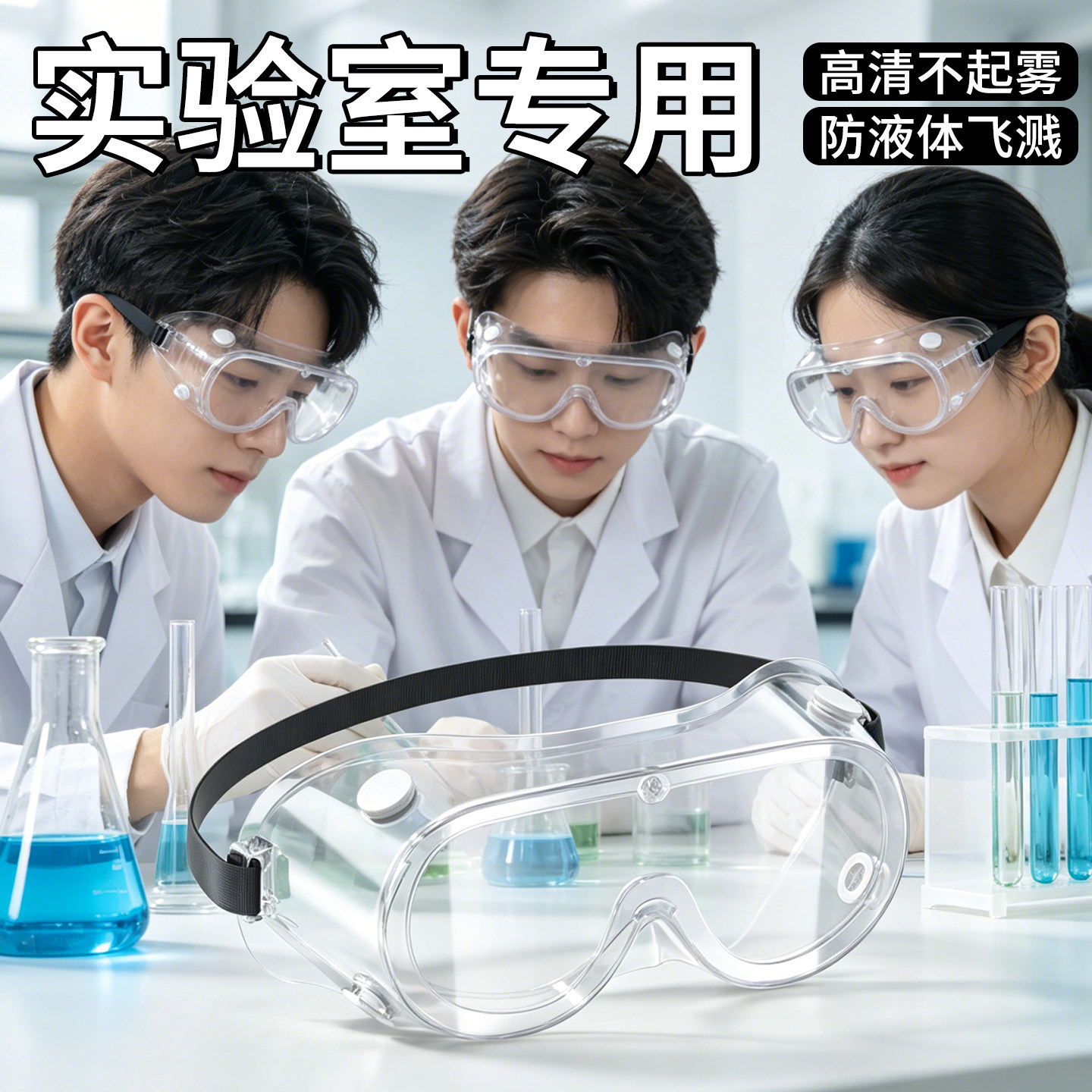【高清防晕眼】实验护目镜防飞溅