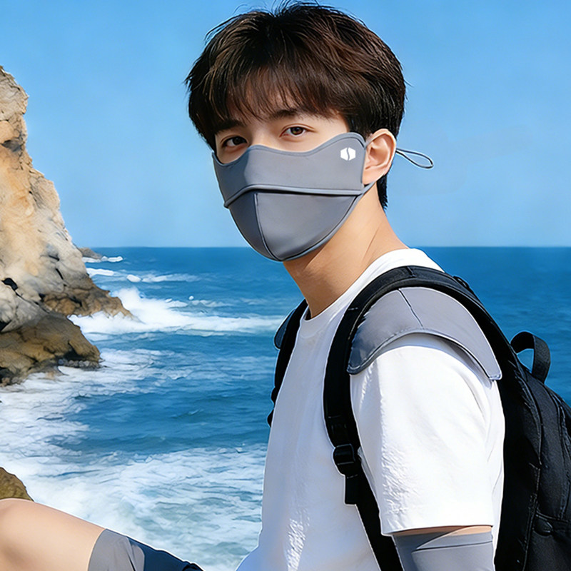 防晒口罩男高颜值鱼骨立体防紫外线遮阳脸基尼面罩冰丝夏薄款透气