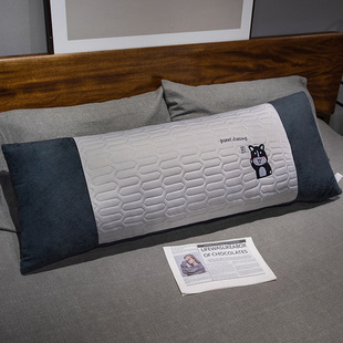 哈士奇夏天冰丝乳胶长条枕头男女生夹腿床上侧睡觉抱枕靠垫可拆洗