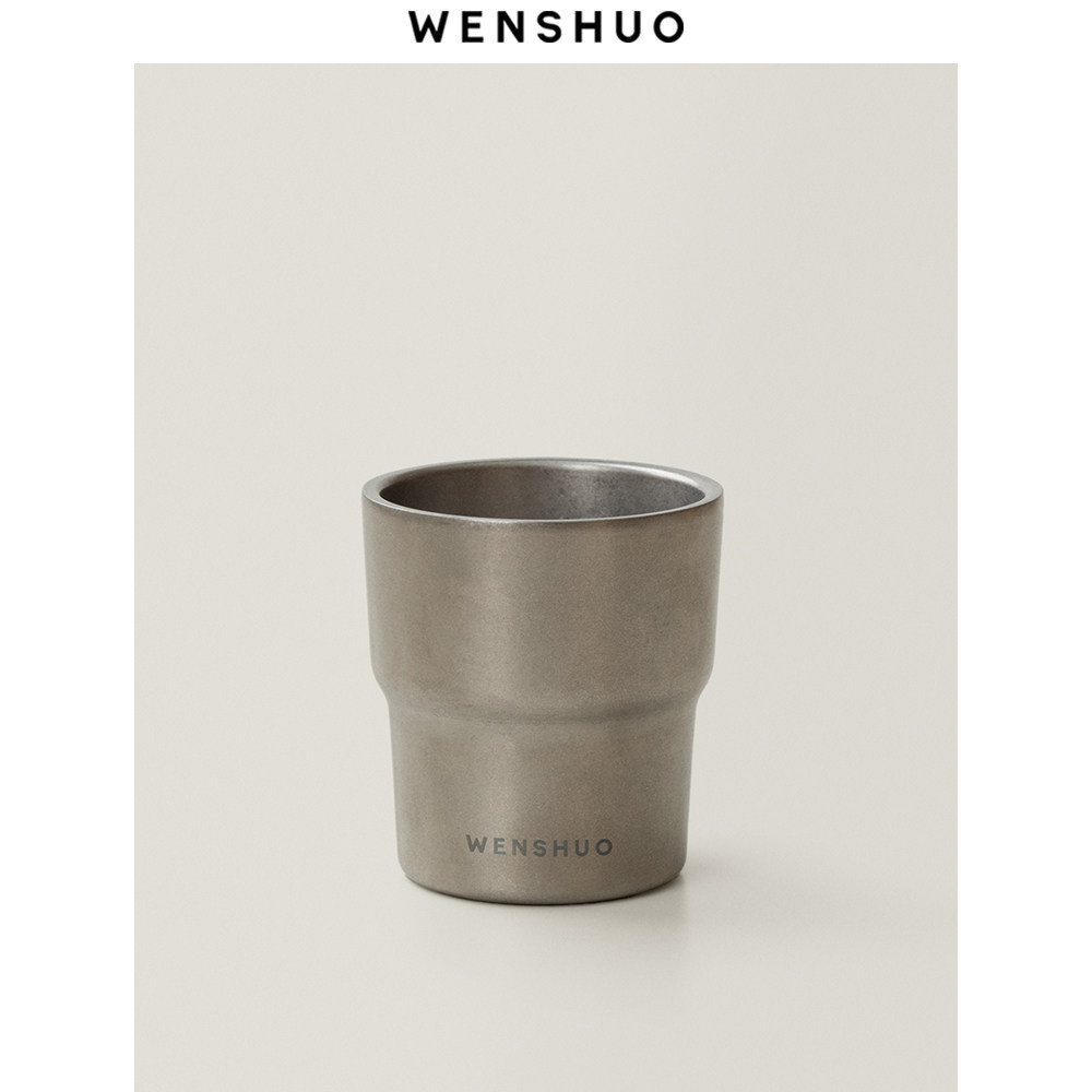 WENSHUO 哑光金属ins风手握杯家用水杯复古工业风咖啡杯茶杯
