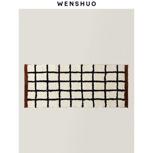 WENSHUO家用卧室复古簇绒床边毯