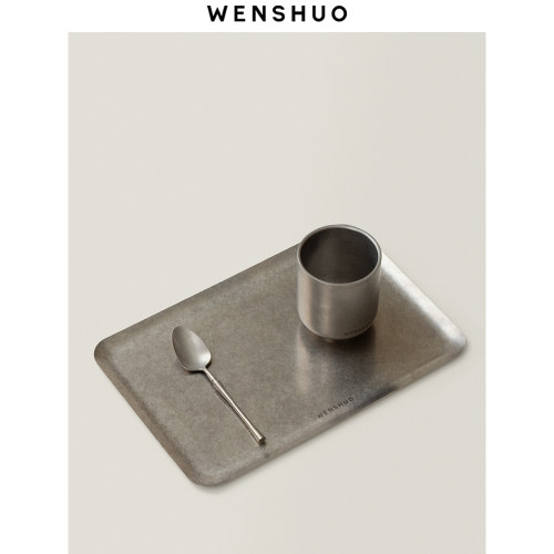 WENSHUO日式复古304不锈钢托盘