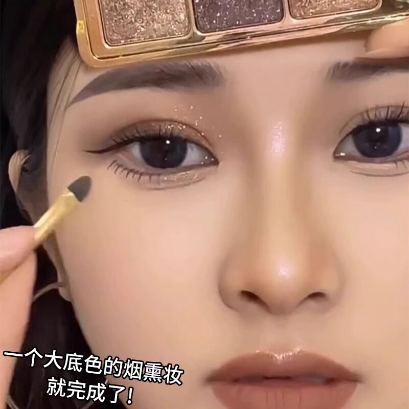 李佳琪推荐懒人三色眼影盘哑光珠光初学者亮晶晶细闪卡其色大地色