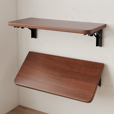 墙上置物架壁挂折叠桌免打孔厨房置物一字板餐桌装饰架挂墙折叠板