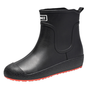 德系时尚雨鞋女冬中筒水鞋保暖防滑水靴加绒雨靴洗车厨房鞋胶鞋男