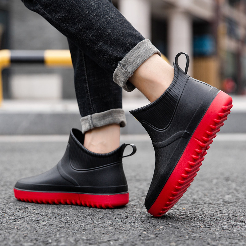 潮男时尚雨鞋男短筒水鞋防滑胶鞋防水厨房洗车钓鱼鞋男中筒雨靴潮,流行男鞋,雨鞋,淘宝优惠券,粉丝福利购,淘宝优惠卷