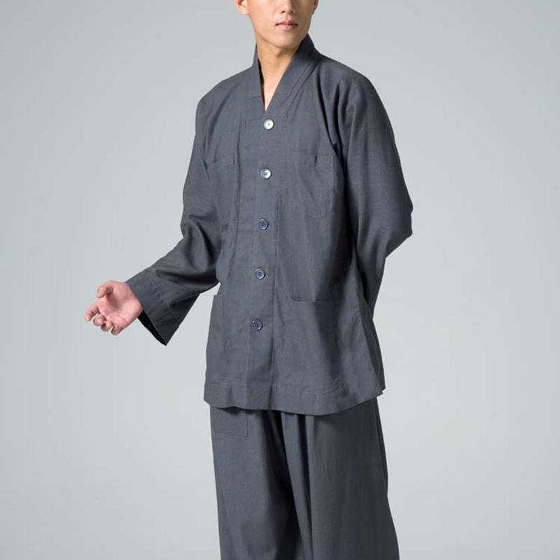 优选慈缘棉麻春秋禅堂禅袍可机洗僧服男女款加宽单层大褂汉服僧袍