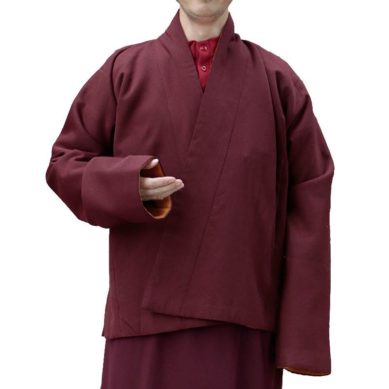 喇嘛服装秋冬季铁麻毛呢衣服藏佛用品藏僧服加毛东波外套铁麻