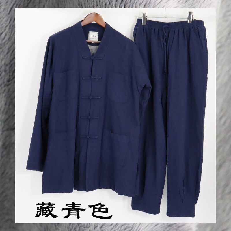 冬季保暖双层亚麻加绒加厚短褂僧服装棉袄僧衣男女僧袍大褂和尚衣