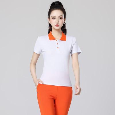 新款佳木斯广场舞运动服装新款女翻领春夏速干短袖裤子休闲团体杨