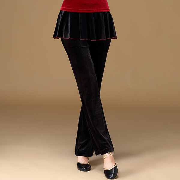 特价广场舞服装裙裤金丝绒长裤跳舞裤子拉丁练功舞蹈裤秋冬加厚女