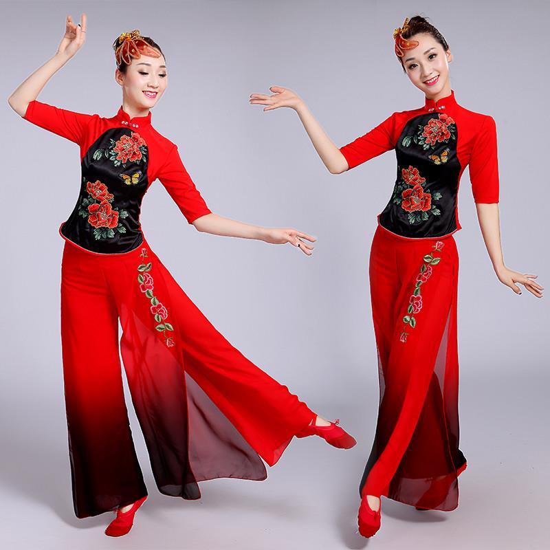 新款打鼓服演出服女腰鼓服民族秧歌服古典广场舞蹈服装新款套装中
