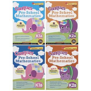 【自营】新加坡数学 SAP Conquer Pre-School Mathematics K1A-K2B 3-6岁 攻克幼儿园数学思维启蒙练习册 幼小衔接 教辅 英文原版