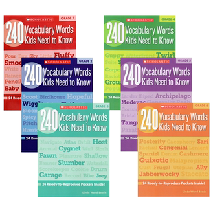 【自营】孩子需要知道240个单词 240 Vocabulary Words Kids Need to Know 6册合售 英文原版学乐儿童学习 Scholastic学乐练习册