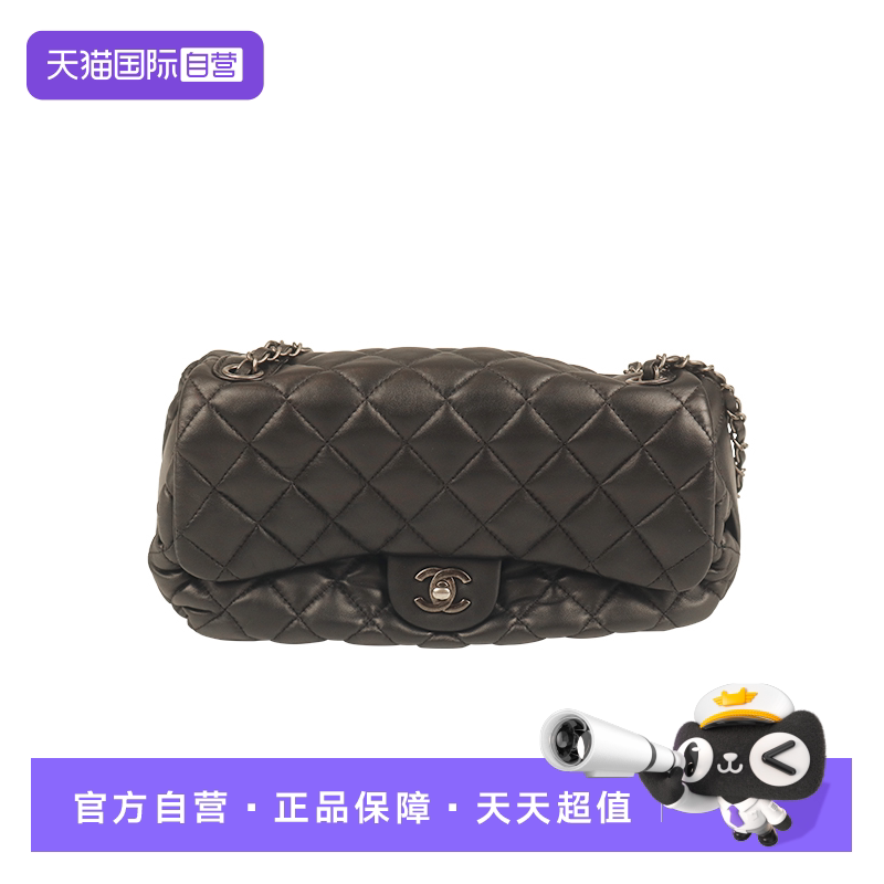 【自营】中古「9.0新」CHANEL云朵泡芙饰边链条口黑色羊皮单肩包
