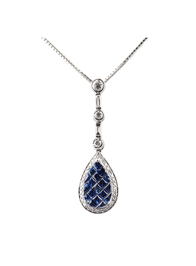 日本进口商品蓝宝石项链