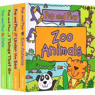 【自营】英文原版 儿童启蒙绘本 Pop and Play 2册 Pets/Under the Sea/Things That Go STEM科普立体书 边玩边学 亲子互动