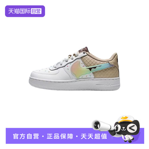 【自营】耐克空军一号童AIR FORCE 1 AF1低帮复古板鞋 IV6209-133